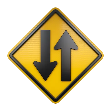 Two Way Traffic Sign  3D Icon