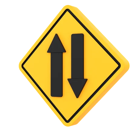 Two Way Traffic Sign  3D Icon