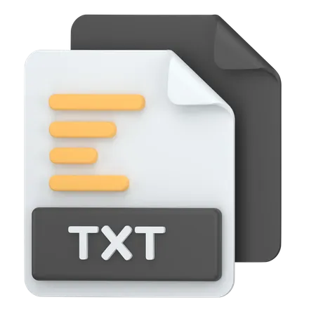 Text File Format 3D Icon