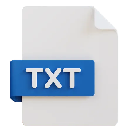 3 D Illustration Of Txt File Extension 3D Icon