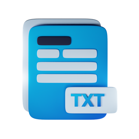 Txt file extension 3D Icon