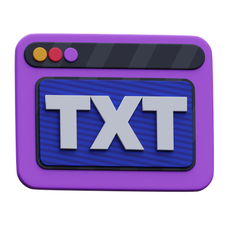 Sitio web de txt  3D Icon