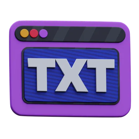 Sitio web de txt  3D Icon