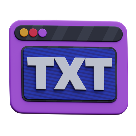 Txt Website  3D Icon