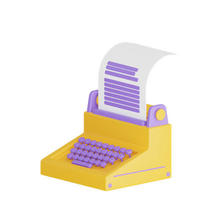 Type Writer  3D Icon