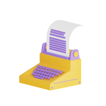 Type Writer  3D Icon