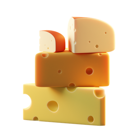 Types of Cheese  3D Icon