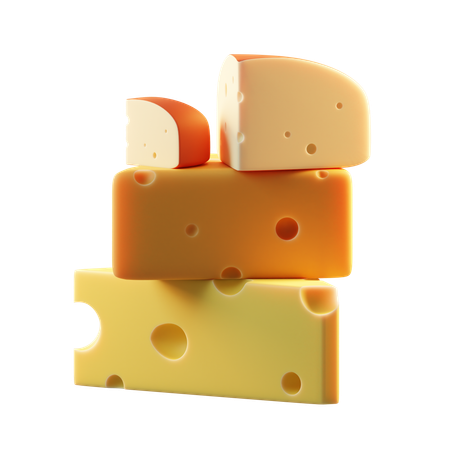 Types of Cheese  3D Icon