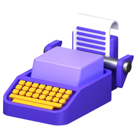 Typewriter 3 D Icon Illustration 3D Icon