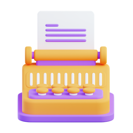 Typewriter  3D Icon