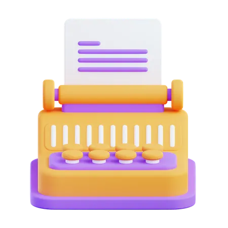 Typewriter  3D Icon