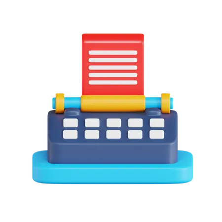 Typewriter  3D Icon