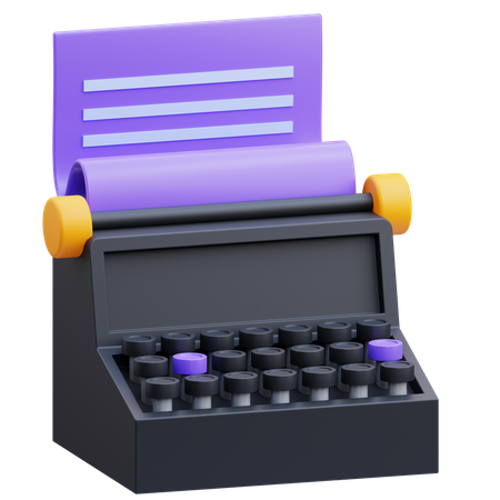 Typewriter  3D Icon