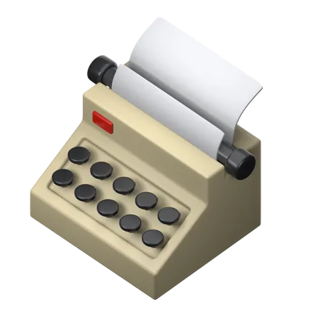 Typewriter Retro Electronics 3 D Icon Render 3D Icon