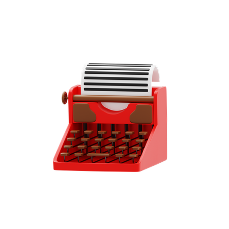 종이가 달린 타자기  3D Icon
