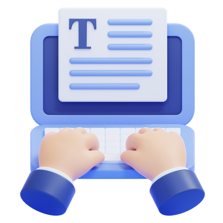 Typing Content  3D Icon