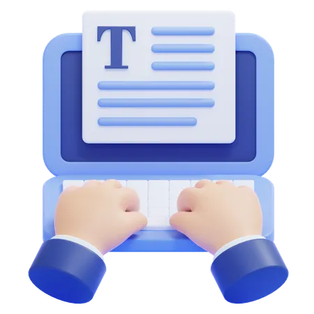 Typing Content  3D Icon