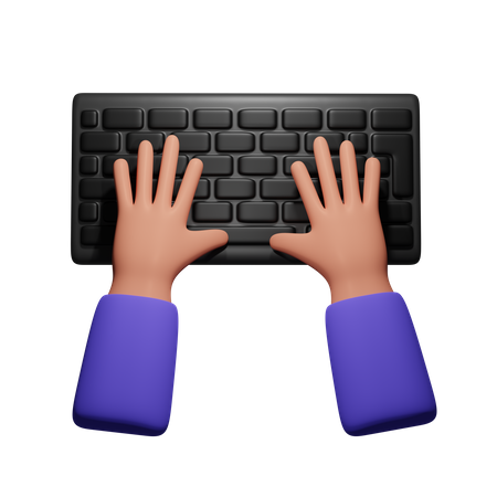 Typing Hand 3D Icon