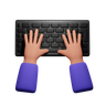 3d for typing hand