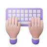 3d typing hand emoji