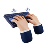 typing keyboard 3d logos