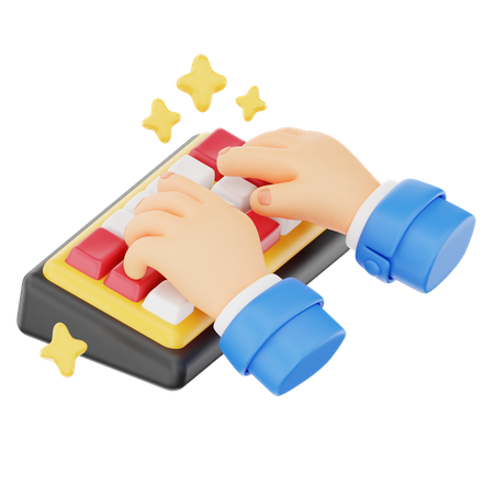 Typing Keyboard Hand Gesture  3D Icon