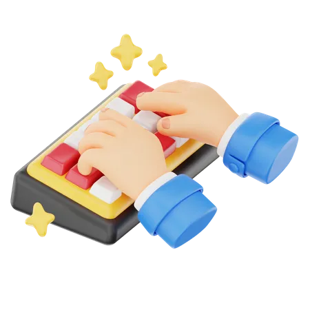 Typing Keyboard Hand Gesture  3D Icon