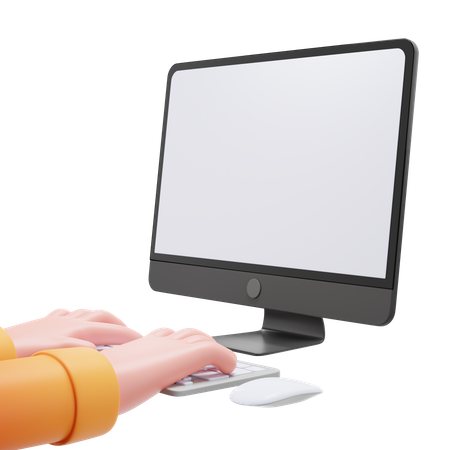 Typing on Computer  3D Icon