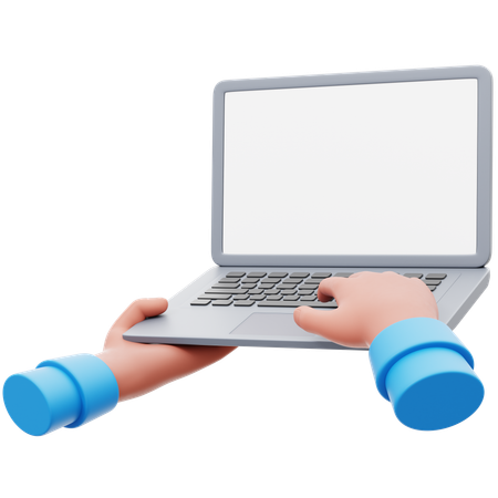 Typing on Laptop  3D Icon
