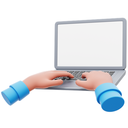 Typing on Laptop  3D Icon