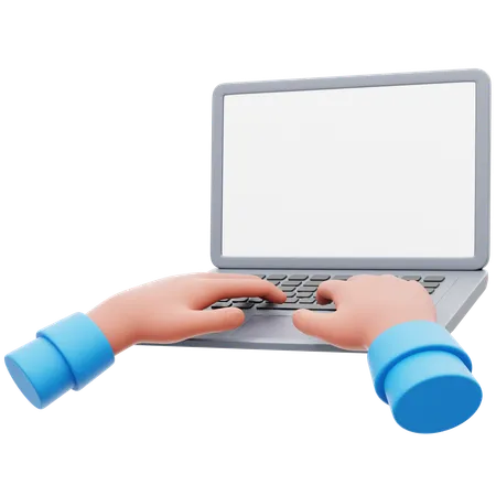 Typing on Laptop  3D Icon