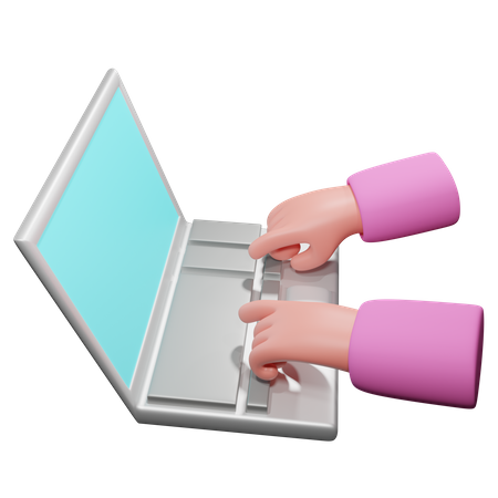 Typing On Laptop  3D Icon