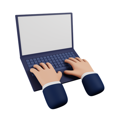 Typing On Laptop  3D Icon