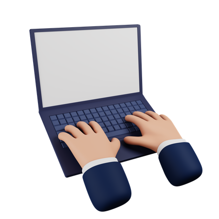 Typing On Laptop  3D Icon