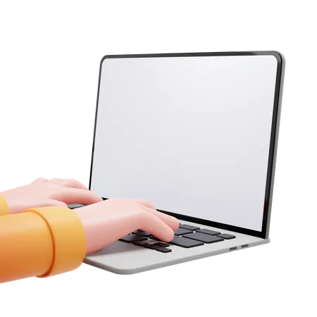 Typing on laptop  3D Illustration