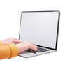 3d typing on laptop illustration