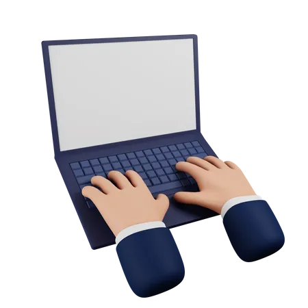 Typing On Laptop  3D Icon