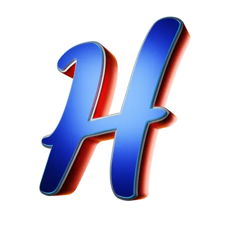 Typographie lettre majuscule h  3D Icon