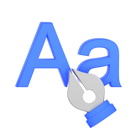 Typography  3D Icon