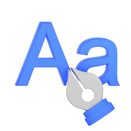 Typography  3D Icon