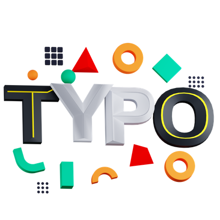 Typography  3D Icon