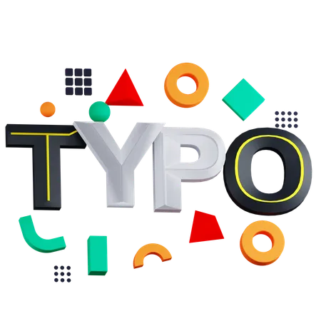 Typography  3D Icon