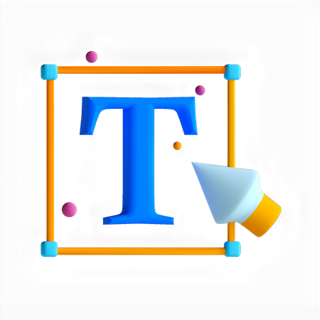 Typography  3D Icon