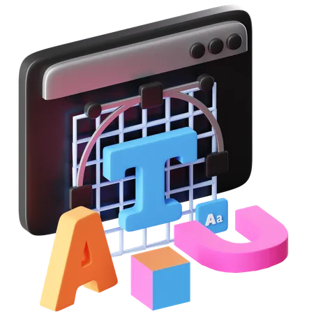 Typography  3D Icon