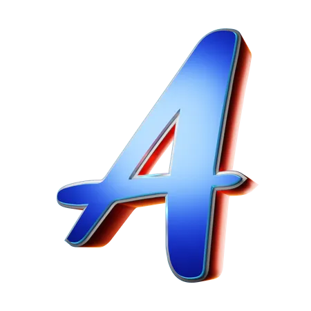 Typography Capital Letter A  3D Icon