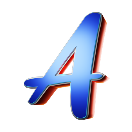Typography Capital Letter A  3D Icon