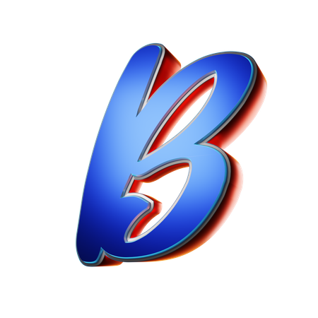 Typography Capital Letter B  3D Icon