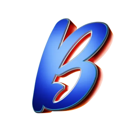 Typography Capital Letter B  3D Icon