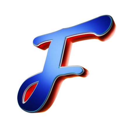 Typography Capital Letter F  3D Icon