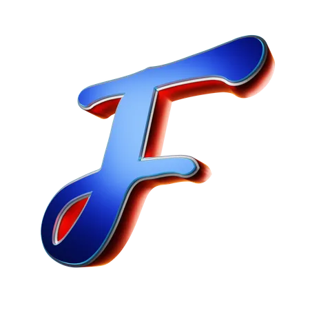 Typography Capital Letter F  3D Icon